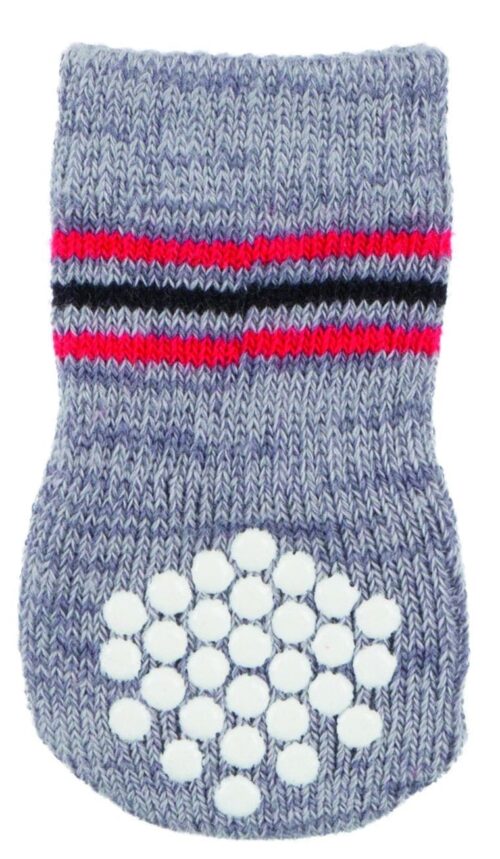 TRIXIE Dog socks, non-slip, M–L, 2 pcs., grey