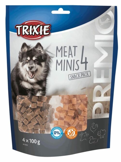 TRIXIE PREMIO 4 Meat Minis, chicken, duck, beef, lamb, 4 × 100 g