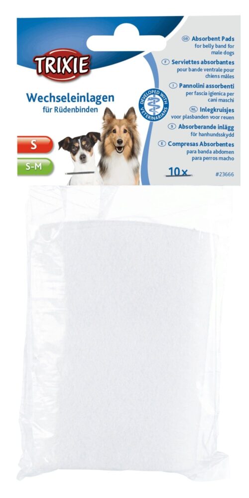 TRIXIE Absorbent pads for belly band for male dogs, M, 10 pcs.