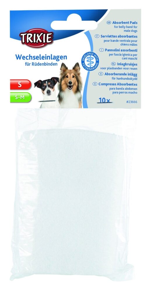 TRIXIE Absorbent pads for belly band for male dogs, S, S–M, 10 pcs.