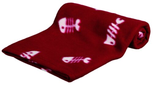 TRIXIE Beany fleece blanket, 100 × 70 cm, bordeaux