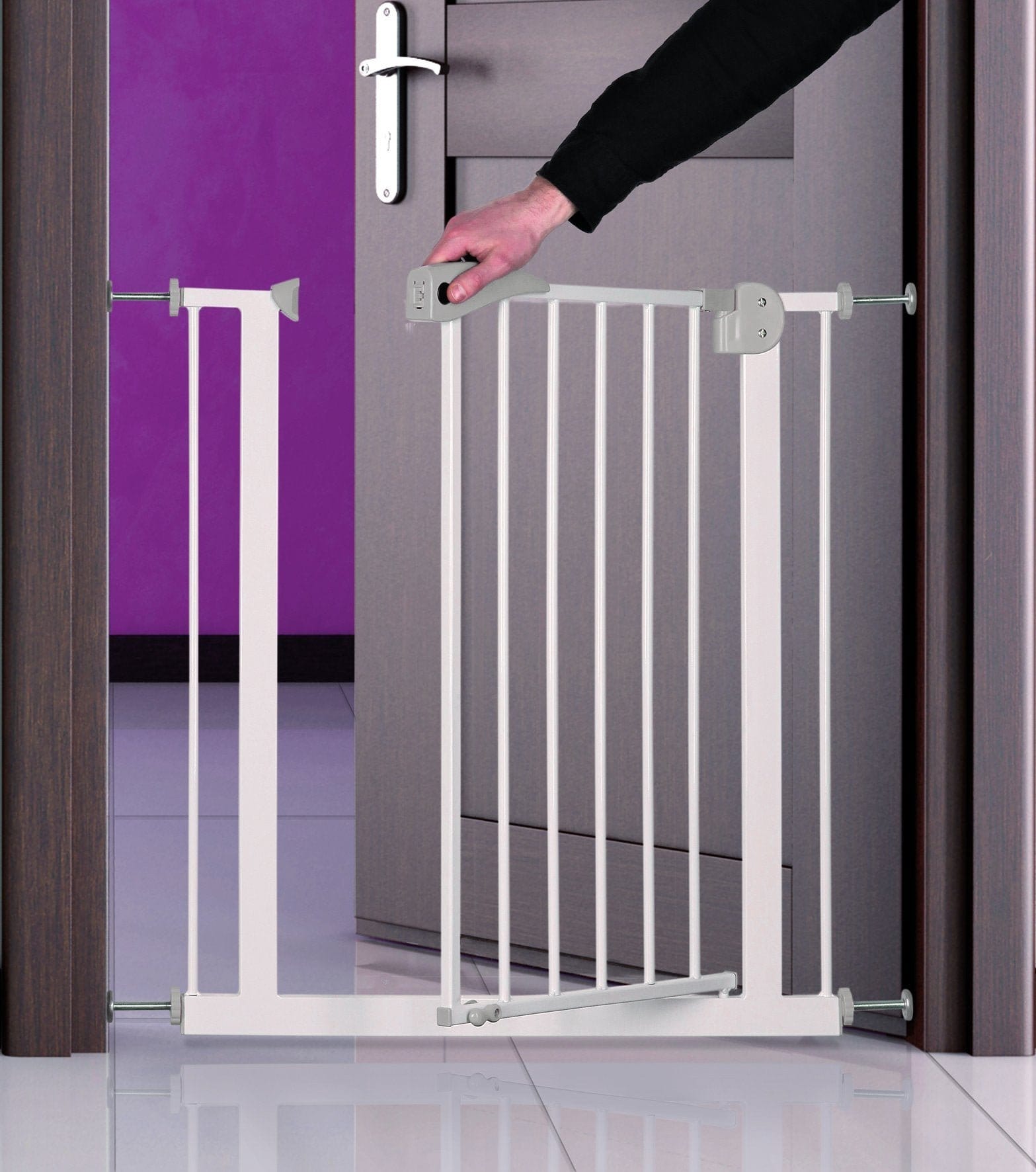 TRIXIE Barrier for dogs, metal, 75–85 × 76 cm, white