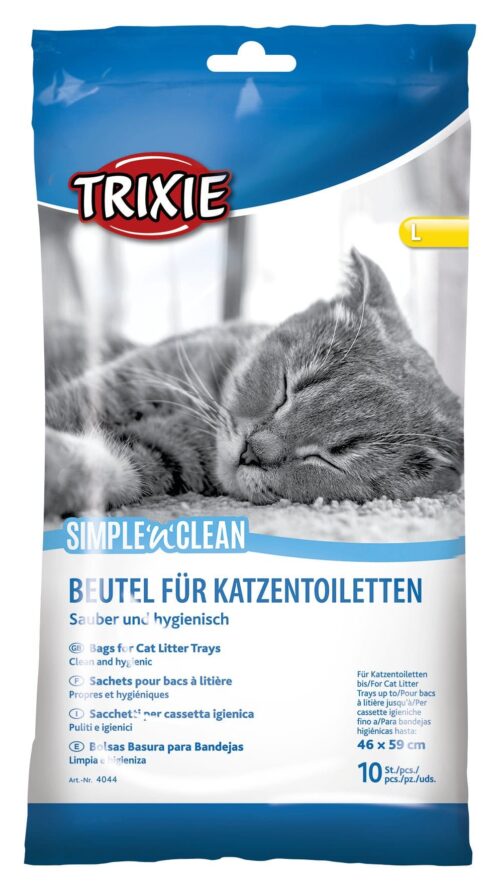 TRIXIE Simple'n'Clean Bags for cat litter trays, L: up to 46 × 59 cm, 10 pcs.