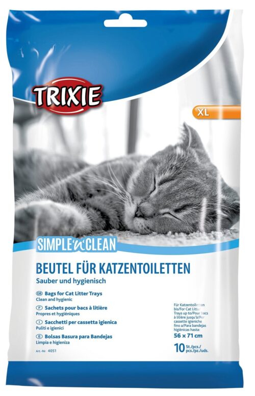 TRIXIE Simple'n'Clean Bags for cat litter trays, XL: up to 56 × 71 cm, 10 pcs.