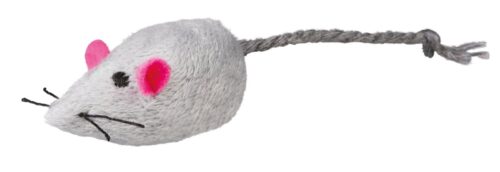 TRIXIE Plush mice with bell, 5 cm, 2 pcs., white/grey