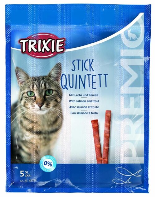 TRIXIE PREMIO Stick Quintett, salmon/trout, 5 × 5 g