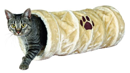 TRIXIE Playing tunnel, plush, ø 22 × 60 cm, beige