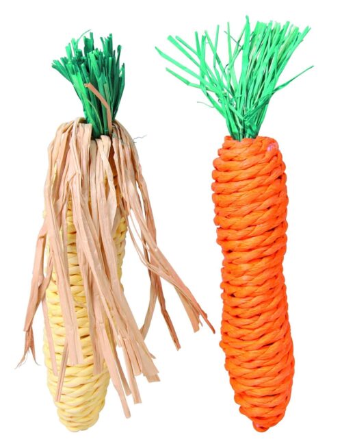 TRIXIE Carrot and corn cab, straw, 15 cm, 2 pcs.