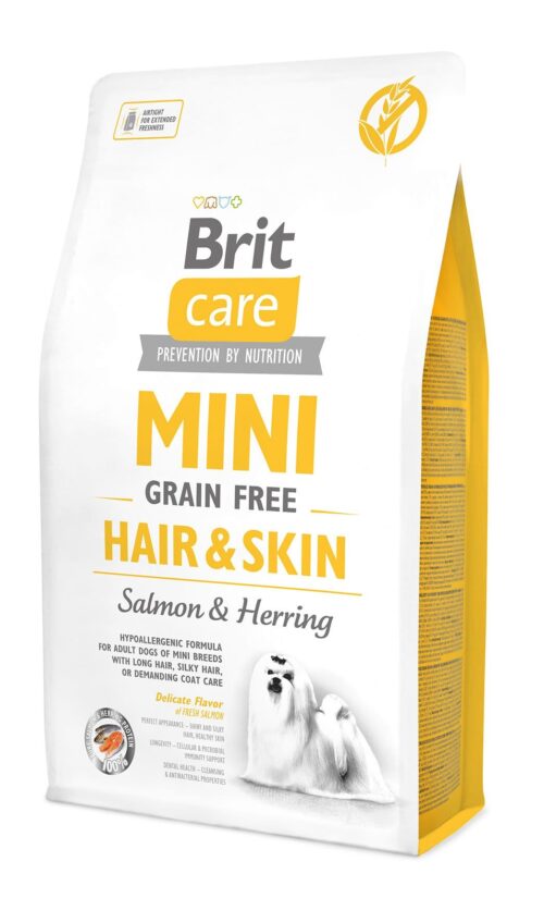 Brit Care Dry Dog Food Mini Grain Free Salmon & Herring Hair & Skin