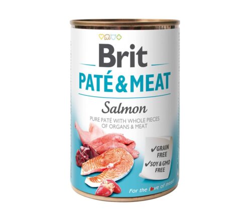 BRIT PATÉ & MEAT - SALMON 6x400g Cans