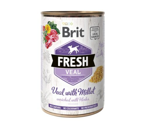 Brit Wet Dog Food Fresh Veal with Millet 6x400g cans