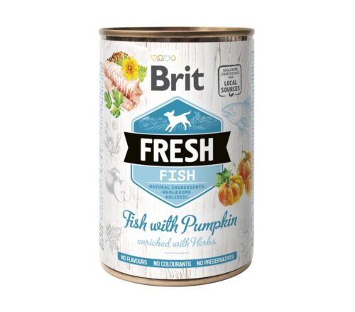 Brit Fresh Wet Dog Food Fish with Pumpkin 6x400g Cans