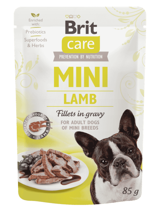 Brit Care Wet Dog Food Mini Lamb fillets in gravy 12x85g Pouches