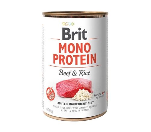 BRIT MONO PROTEIN BEEF & RICE 6x400g Cans