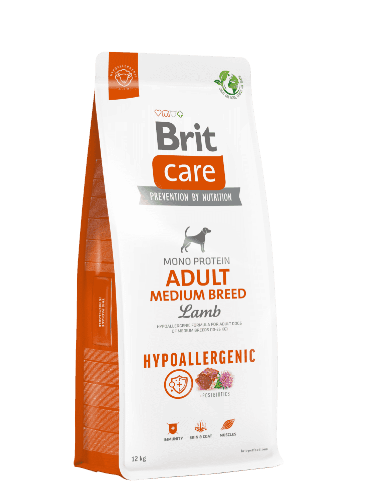 Brit Care Dry Dog Food Hypoallergenic Lamb & Rice Adult Medium Breed