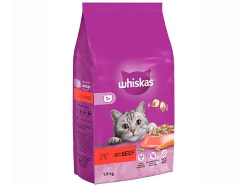 WHISKAS 1+ ADULT DRY BEEF