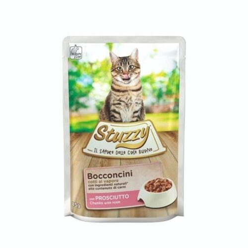 Stuzzy Cat Chunks with Ham, Box of 24x85g pouches