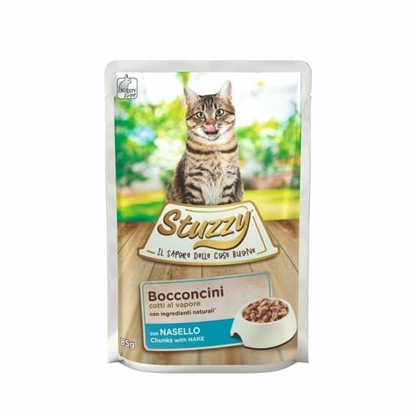 Stuzzy Cat Chunks with Cod, Box of 24x85g pouches
