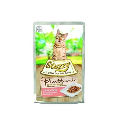 Stuzzy Cat Chunks with Salmon, Box of 24x85g pouches