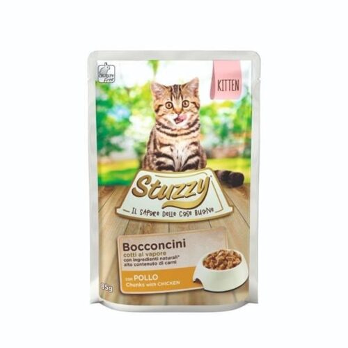 Stuzzy Cat Chunks with Chicken for Kittens, Box of 24x85g pouches