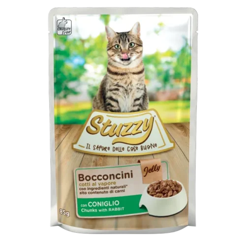Stuzzy Cat Chunks with Rabbit in Jelly, Box of 24x85g