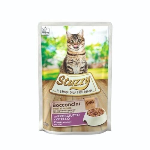 Stuzzy Cat Chunks with Ham and Veal in Jelly, Box of 24x85g