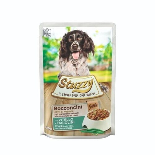 Stuzzy Dog Chunks with Veal and Green Beans in Jelly, Box of 24x100g pouches