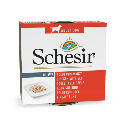 Schesir In Jelly Dog Chicken With Beef in Jelly 10x150g Tins