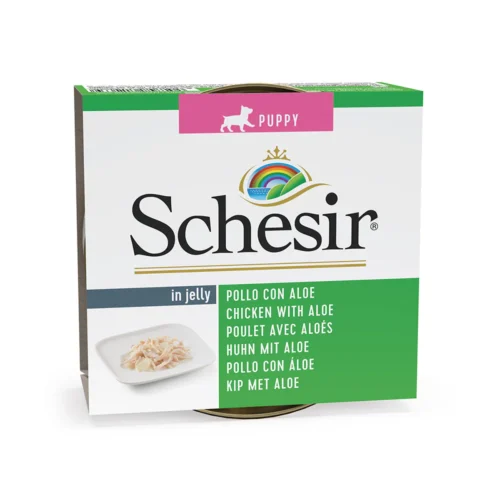Schesir In Jelly Dog Puppy Chicken With Aloe in Jelly 10x150g Tins