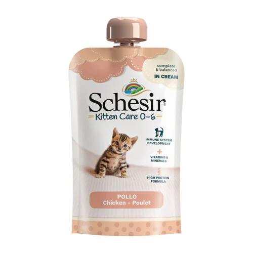 Schesir Baby Kitten Care Chicken in Cream 20x150g Pouches
