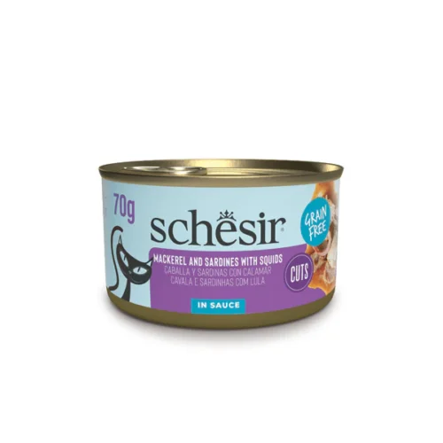 Schesir Mackerel and Sardine Fillets with Calamari in Sauce 12x70g Tins