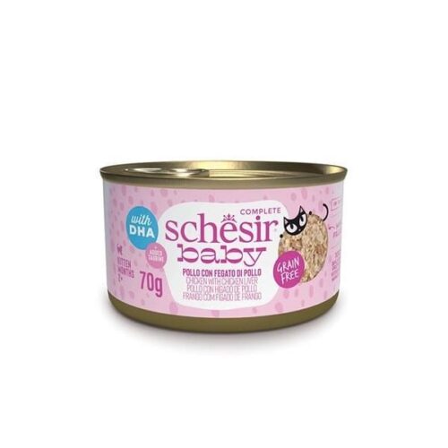 Schesir Baby Chicken With Chicken Liver in Broth 12x70g Tins