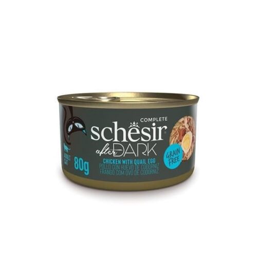Schesir After Dark Chicken With Quail Egg in Broth 12x80g Tins