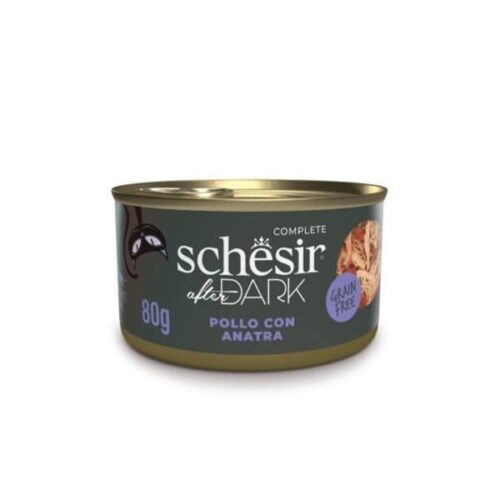 Schesir After Dark Chicken With Duck in Broth 12x80g Tins