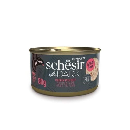 Schesir After Dark Chicken With Beef in Paté 12x80g Tins