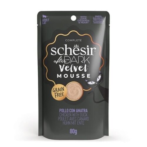 Schesir After Dark Velvet Chicken With Duck in Mousse 12x80g Pouches
