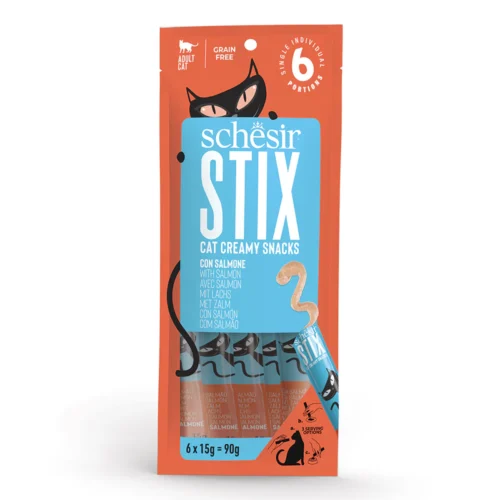 Schesir Cat Stix With Salmon in Cream 90g (6x15g)