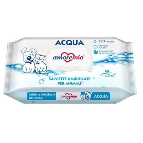 Amore Mio Pet Water Wet Delicate Wipes Fragrance & Alcohol Free 40pcs