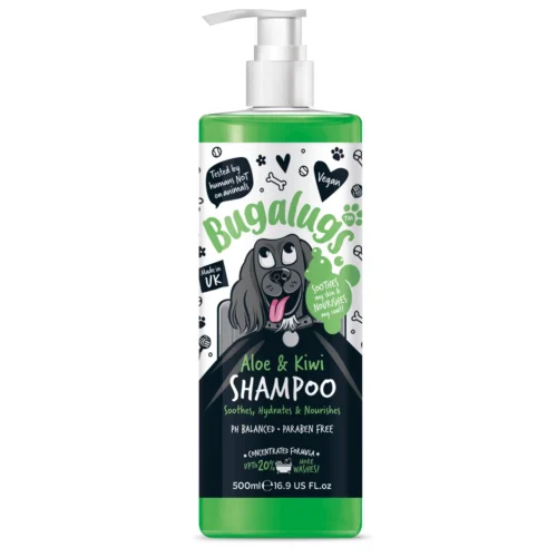 Bugalugs Aloe & Kiwi Soothing Dog Shampoo with Pump 500ml