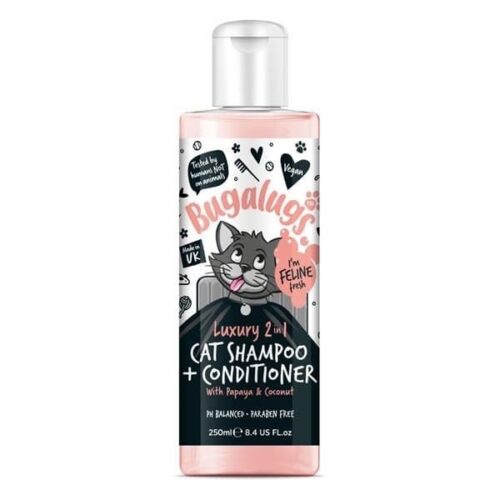 Bugalugs Luxury 2 in 1 Cat Shampoo & Conditioner  Papaya & Coconut 250ml
