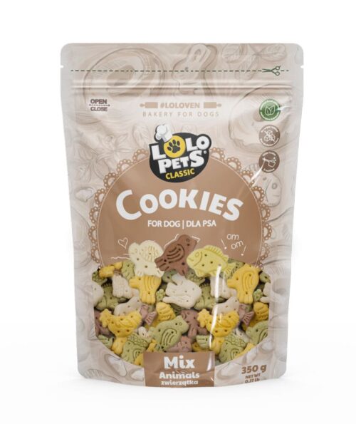 LoLo Pets Classic Cookie Biscuits, Animals Mix for Dogs 350g