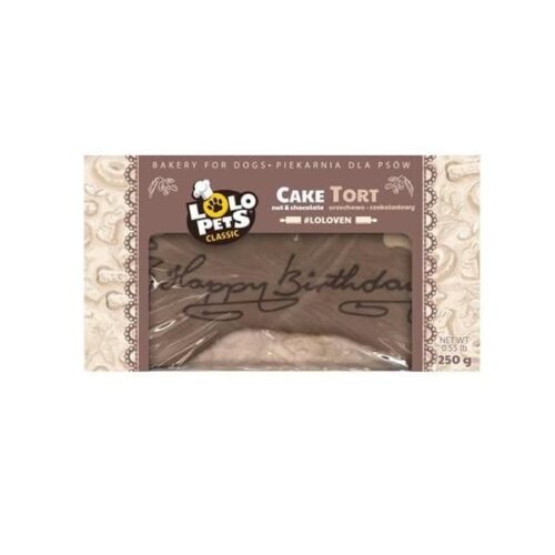 LoLo Pets Classic Bakery Nut & Chocolate Happy Birthday Cake for Dogs 250g