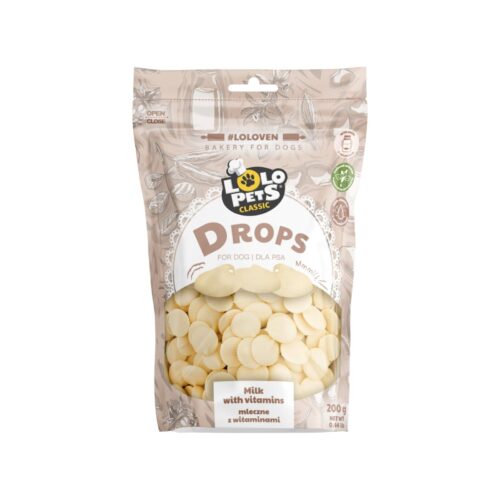 LoLo Pets Classic Drops, Milk with Vitamins, for Dogs 200g