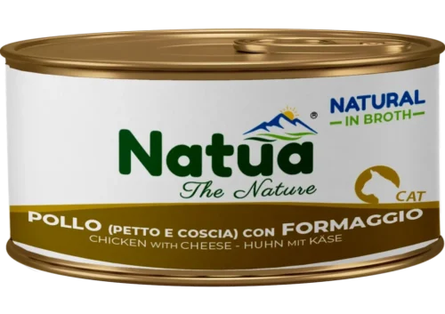 Natua Broth Chicken (Breast Thigh) And Cheese 24x85gr Tins