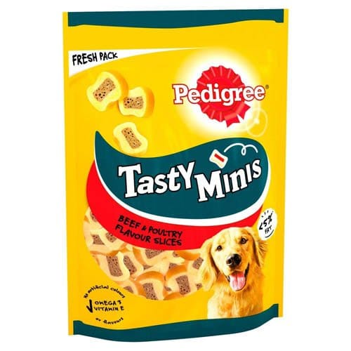 PEDIGREE TASTY MINIS CHEWY SLICES BEEF & POULTRY - 155G