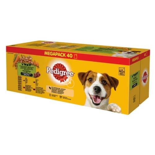 PEDIGREE ADULT POUCH MIXED SELECTION IN GRAVY BOX -(40X100G)