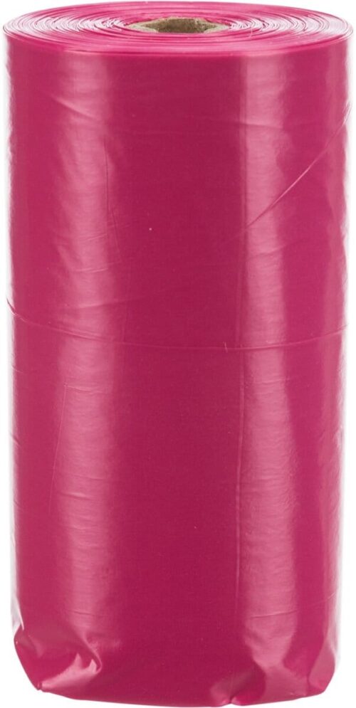 TRIXIE Dog poop bags, rose scent, 4 rolls of 20 bags, pink