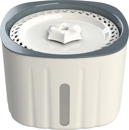 TRIXIE Flower drinking fountain plastic, 2 l/18.5 X 13 X 18.5 cm, white/grey