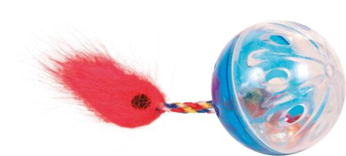 TRIXIE Rattling balls with tails, ø 4 cm, 2 pcs.