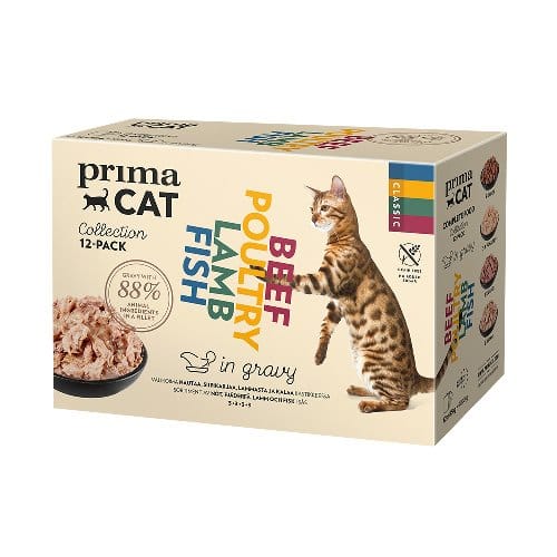 PRIMA CAT GRAIN FREE CLASSIC MULTIPACK IN GRAVY - 12x85G POUCHES